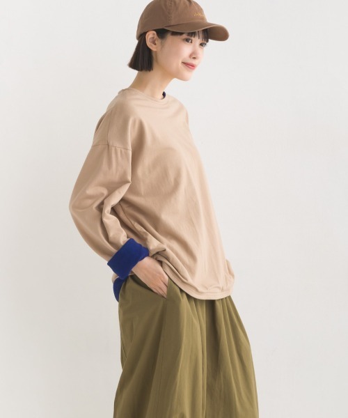 OMNES(オムネス)の「裏フリースあったか長袖Tシャツ(Tシャツ/カットソー・レディース・ベージュ/ホワイト/ホワイト×ブラック/ブラック/グレー系その他/グレー×ホワイト・MEDIUM/LARGE)」の18枚目の写真