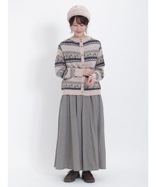 Samansa Mos2（サマンサ モスモス）の「【マシンウォッシャブル】前後着ジャカードニット（ニット/セーター・レディース・チャコールグレー/オフホワイト/ベージュ・F）」の17枚目の写真