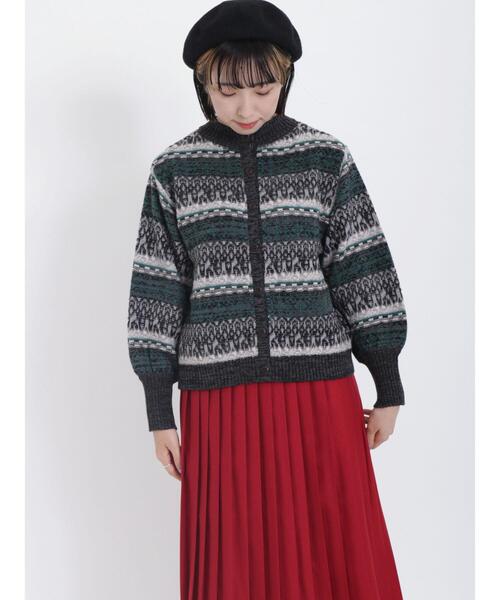 Samansa Mos2（サマンサ モスモス）の「【マシンウォッシャブル】前後着ジャカードニット（ニット/セーター・レディース・チャコールグレー/オフホワイト/ベージュ・F）」の19枚目の写真