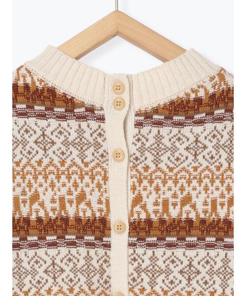 Samansa Mos2（サマンサ モスモス）の「【マシンウォッシャブル】前後着ジャカードニット（ニット/セーター・レディース・チャコールグレー/オフホワイト/ベージュ・F）」の12枚目の写真
