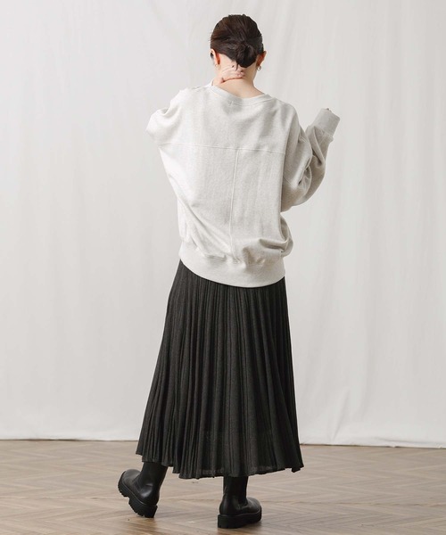 Gready Brilliant（グレディブリリアン）の「ラメニットプリーツフレアスカート（スカート・レディース・ベージュ/チャコールグレー・38）」の5枚目の写真