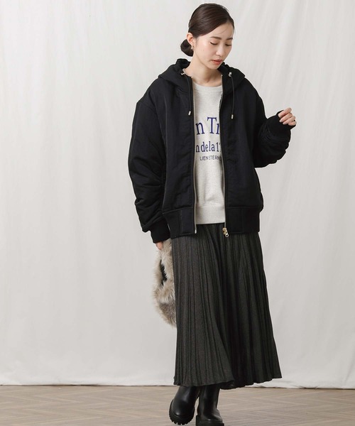 Gready Brilliant（グレディブリリアン）の「ラメニットプリーツフレアスカート（スカート・レディース・ベージュ/チャコールグレー・38）」の13枚目の写真