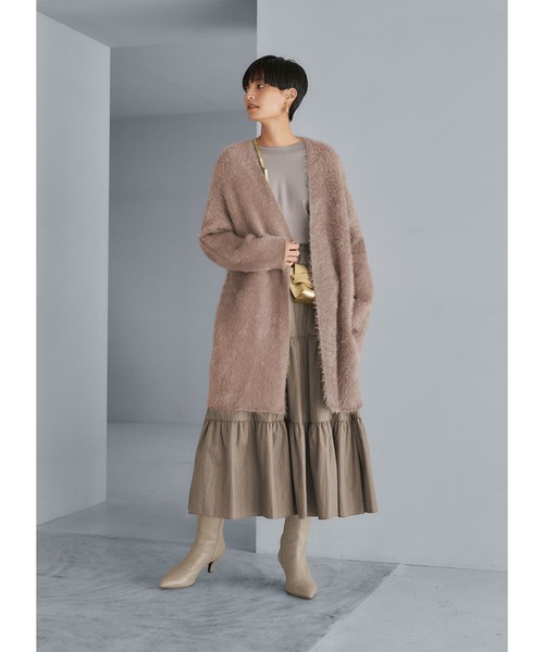 STYLE DELI（スタイルデリ）の「レザー見えグローティアードスカート（スカート・レディース・ベージュ/グレー・FREE）」の19枚目の写真