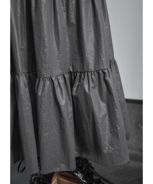 STYLE DELI（スタイルデリ）の「レザー見えグローティアードスカート（スカート・レディース・ベージュ/グレー・FREE）」の22枚目の写真