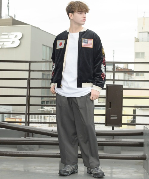 HOUSTON 別珍スカジャン NATIONAL FLAG BK XL HOUSTON 別珍スカジャン NATIONAL FLAG BK XL 別珍スカジャン