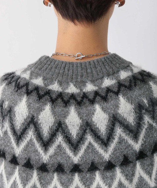 LEPSIM（レプシィム）の「7ゲージジャガード柄ニットワンピース　983177（ワンピース・レディース・グレー/グリーン・FREE）」の15枚目の写真