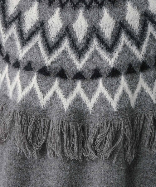LEPSIM（レプシィム）の「7ゲージジャガード柄ニットワンピース　983177（ワンピース・レディース・グレー/グリーン・FREE）」の16枚目の写真