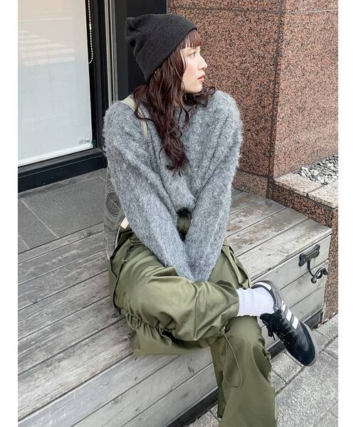 MURUA（ムルーア）の「ジオメ柄シャギーニット（ニット/セーター・レディース・グレー/その他1/ライトブルー・FREE）」の10枚目の写真