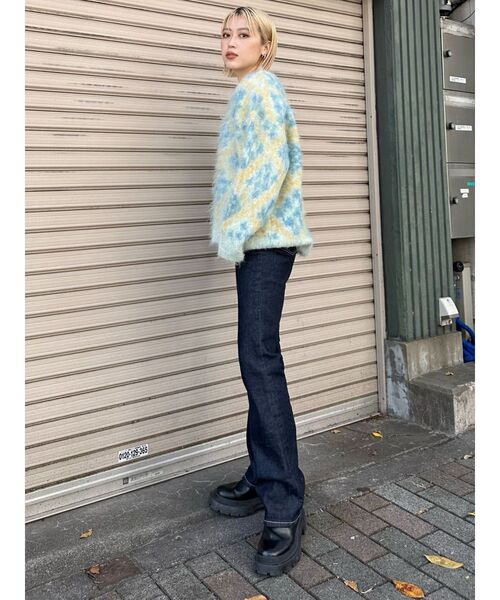 MURUA（ムルーア）の「ジオメ柄シャギーニット（ニット/セーター・レディース・グレー/その他1/ライトブルー・FREE）」の16枚目の写真