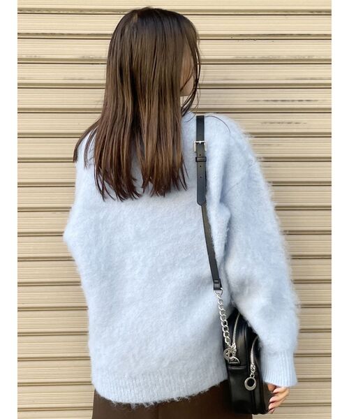 MURUA（ムルーア）の「ジオメ柄シャギーニット（ニット/セーター・レディース・グレー/その他1/ライトブルー・FREE）」の19枚目の写真