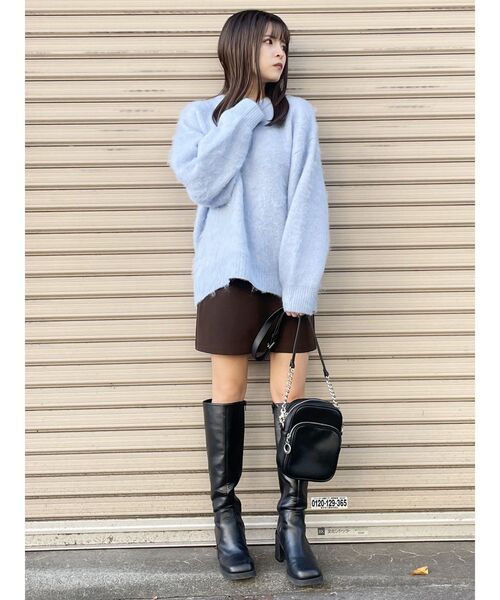 MURUA（ムルーア）の「ジオメ柄シャギーニット（ニット/セーター・レディース・グレー/その他1/ライトブルー・FREE）」の20枚目の写真