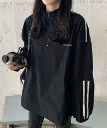 ユニセックス ライン入りハーフジップスウェット culw588