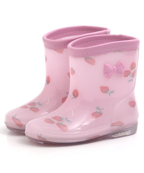 apres les cours（アプレレクール）の「GIRLSレインシューズ(花・いちご)（レインシューズ・キッズ・アイボリー/ラベンダー・19/14/15 /18/17/16）」の3枚目の写真