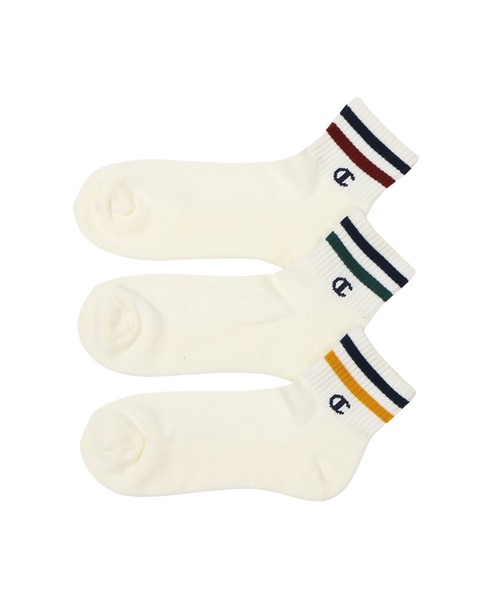 Champion(チャンピオン)の「【Champion/チャンピオン】メンズ 【3足組】クォーターレングスソックス(ソックス/靴下・メンズ・その他/オフホワイト・MEDIUM/SMALL)」の2枚目の写真