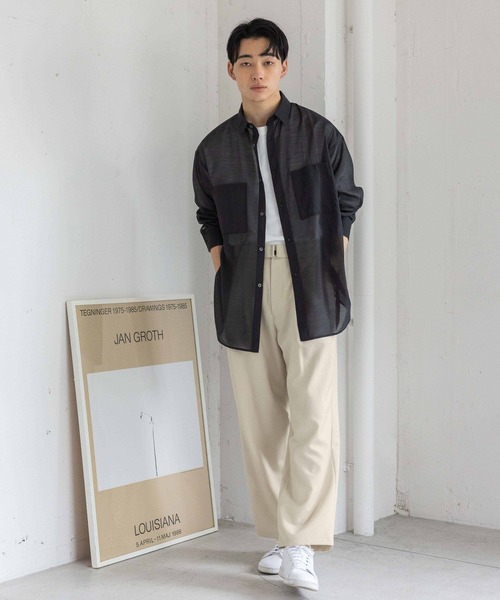 LOWRYS FARM（ローリーズファーム）の「シアーシャツＬＳ987560（シャツ/ブラウス・メンズ・ブラック/グレー・MEDIUM/LARGE）」の6枚目の写真