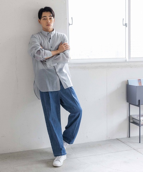 LOWRYS FARM（ローリーズファーム）の「シアーシャツＬＳ987560（シャツ/ブラウス・メンズ・ブラック/グレー・MEDIUM/LARGE）」の15枚目の写真