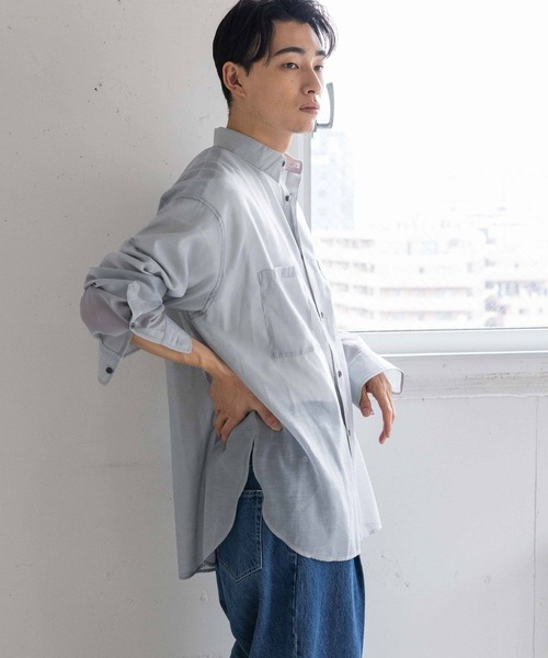 LOWRYS FARM（ローリーズファーム）の「シアーシャツＬＳ987560（シャツ/ブラウス・メンズ・ブラック/グレー・MEDIUM/LARGE）」の13枚目の写真