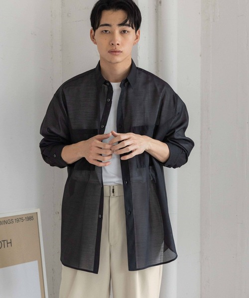 LOWRYS FARM（ローリーズファーム）の「シアーシャツＬＳ987560（シャツ/ブラウス・メンズ・ブラック/グレー・MEDIUM/LARGE）」の18枚目の写真