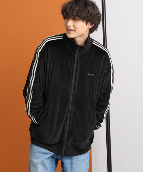 SIGNAL SPORTS（シグナルスポーツ）の「【SIGNAL SPORTS】サイドライン/ルーズベロアトラックジャケット（ブルゾン・メンズ・ネイビー/ブルー/ブラック/ワインレッド・LARGE/SMALL/MEDIUM）」の6枚目の写真