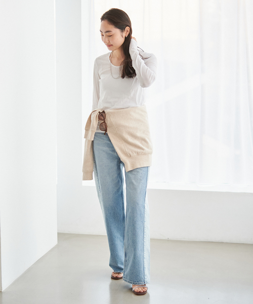 plage（プラージュ）の「Clear Yarn Uネック ロングTシャツ（T