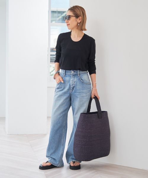 plage（プラージュ）の「Clear Yarn Uネック ロングTシャツ（T