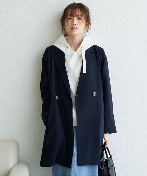 ikka(イッカ)の「ゆるテーラードコート(テーラードジャケット・レディース・カーキオリーブ/ネイビー/ベージュ・M/L/S)」の5枚目の写真