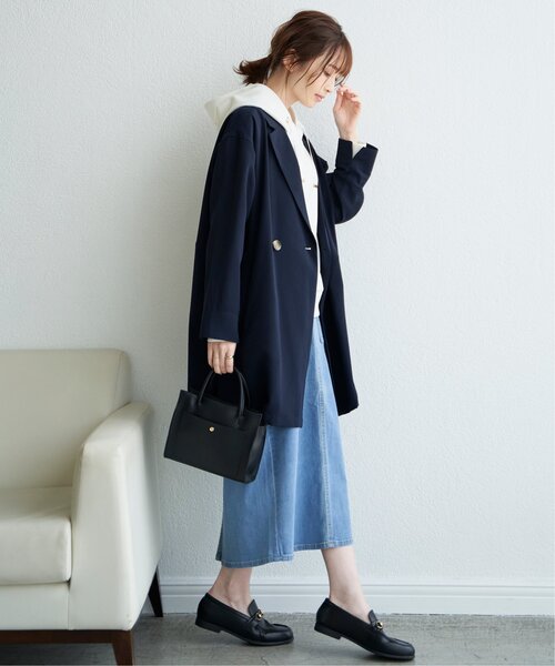 ikka(イッカ)の「ゆるテーラードコート(テーラードジャケット・レディース・カーキオリーブ/ネイビー/ベージュ・M/L/S)」の9枚目の写真