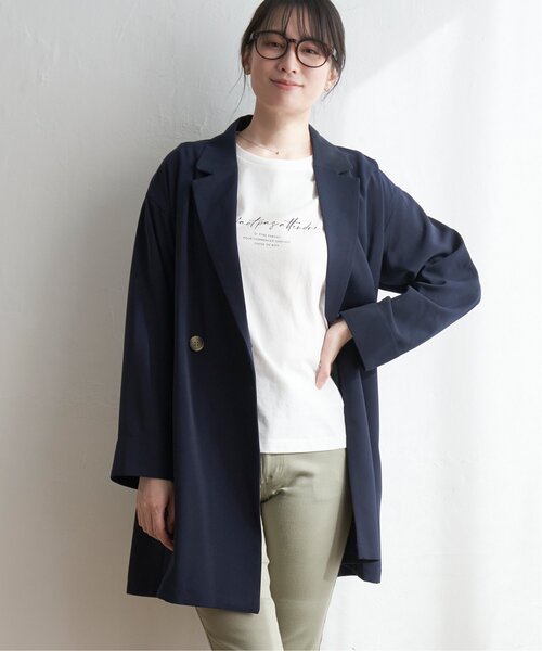 ikka(イッカ)の「ゆるテーラードコート(テーラードジャケット・レディース・カーキオリーブ/ネイビー/ベージュ・M/L/S)」の10枚目の写真