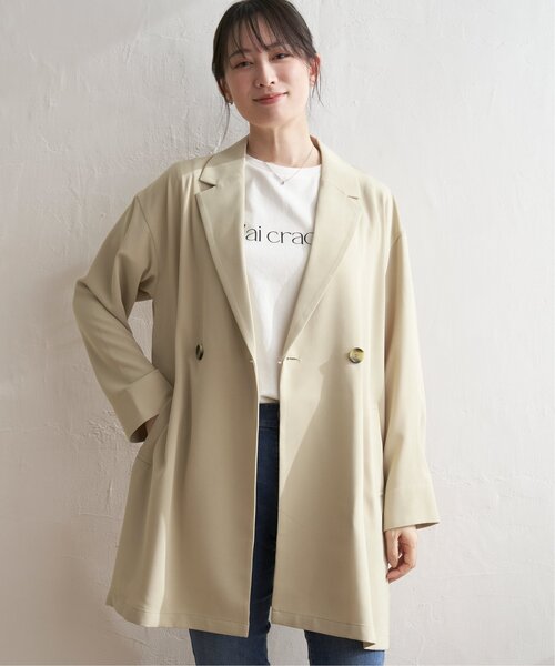 ikka(イッカ)の「ゆるテーラードコート(テーラードジャケット・レディース・カーキオリーブ/ネイビー/ベージュ・M/L/S)」の13枚目の写真