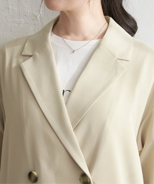 ikka(イッカ)の「ゆるテーラードコート(テーラードジャケット・レディース・カーキオリーブ/ネイビー/ベージュ・M/L/S)」の14枚目の写真