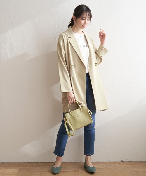 ikka(イッカ)の「ゆるテーラードコート(テーラードジャケット・レディース・カーキオリーブ/ネイビー/ベージュ・M/L/S)」の20枚目の写真