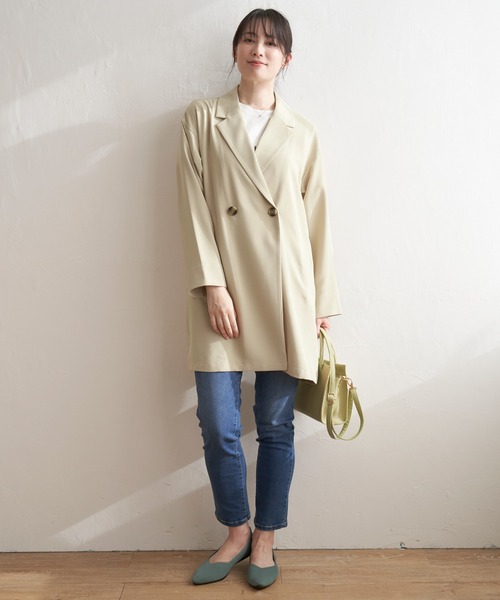 ikka(イッカ)の「ゆるテーラードコート(テーラードジャケット・レディース・カーキオリーブ/ネイビー/ベージュ・M/L/S)」の21枚目の写真