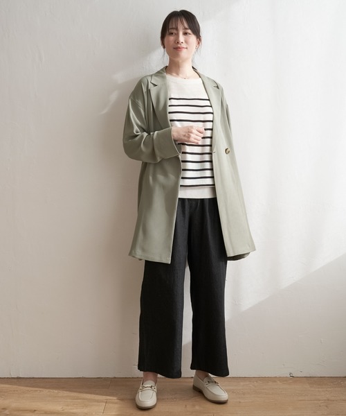 ikka(イッカ)の「ゆるテーラードコート(テーラードジャケット・レディース・カーキオリーブ/ネイビー/ベージュ・M/L/S)」の22枚目の写真