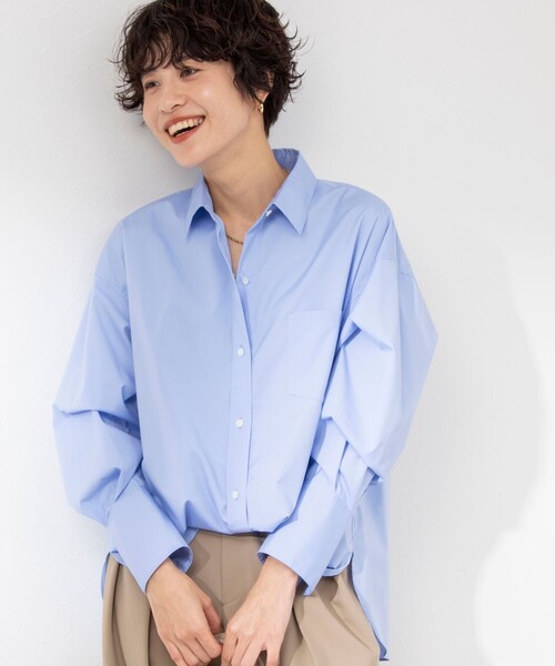 NOLLEY’S Sophi（ノーリーズソフィ）の「3WAYオーバーシャツ（シャツ/ブラウス・レディース・サックスブルー/ホワイト系その他4/ホワイト・38）」の8枚目の写真