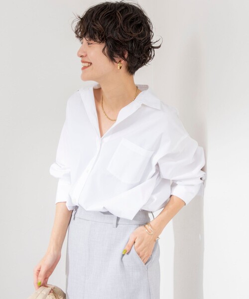 NOLLEY’S Sophi（ノーリーズソフィ）の「3WAYオーバーシャツ（シャツ/ブラウス・レディース・サックスブルー/ホワイト系その他4/ホワイト・38）」の19枚目の写真