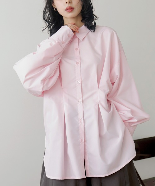 LIAN（リアン）の「ウエストタックカラーシャツ　【入荷禁止】（シャツ/ブラウス・レディース・ブラック/ブルー/オフホワイト/イエロー/ピンク/チャコールグレー/アイボリー/カーキ/ライトブルー/イエロー系その他/ピンク系その他/ブルー系その他/ピンク系その他2/ベージュ系その他/ブラウン/ブルー系その他2・FREE）」の14枚目の写真