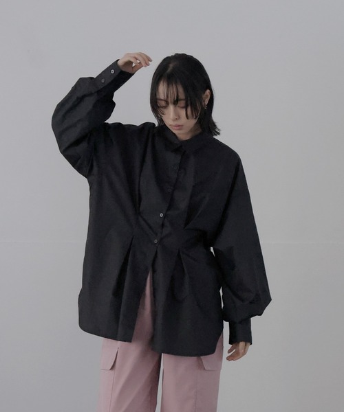 LIAN（リアン）の「ウエストタックカラーシャツ　【入荷禁止】（シャツ/ブラウス・レディース・ブラック/ブルー/オフホワイト/イエロー/ピンク/チャコールグレー/アイボリー/カーキ/ライトブルー/イエロー系その他/ピンク系その他/ブルー系その他/ピンク系その他2/ベージュ系その他/ブラウン/ブルー系その他2・FREE）」の3枚目の写真