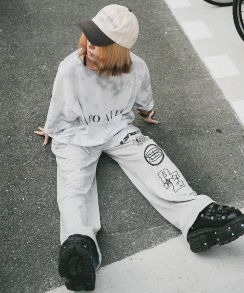 レタリングロゴ ルーズ スウェットパンツ S〜2XL レタリングロゴ ルーズ スウェットパンツ S〜2XL (スウェット