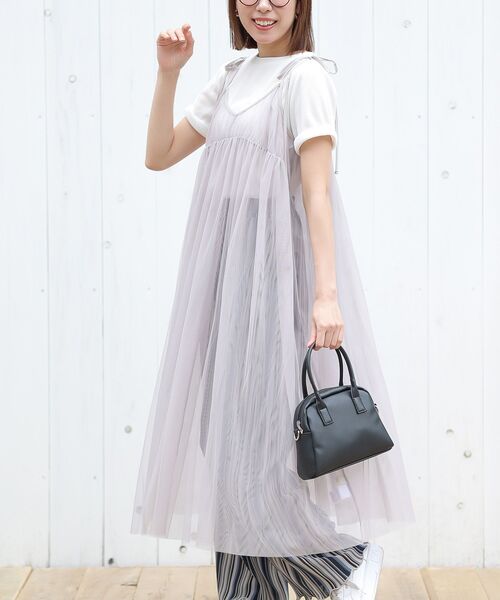 rps(アールピーエス)の「チュールキャミワンピース(ワンピース・レディース・ブラック/ベージュ系その他/グレー・フリー)」の1枚目の写真