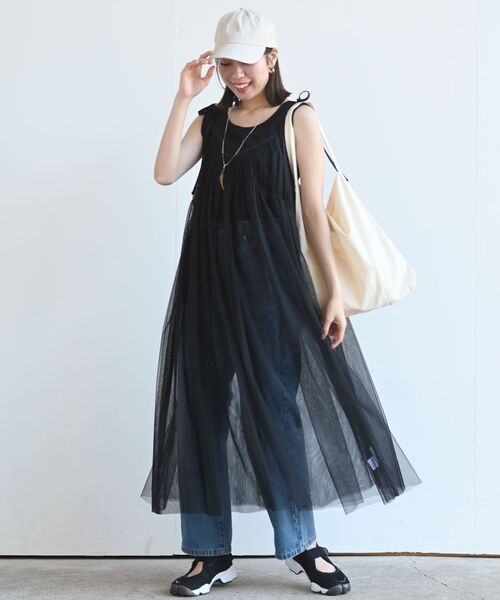 rps(アールピーエス)の「チュールキャミワンピース(ワンピース・レディース・ブラック/ベージュ系その他/グレー・フリー)」の22枚目の写真