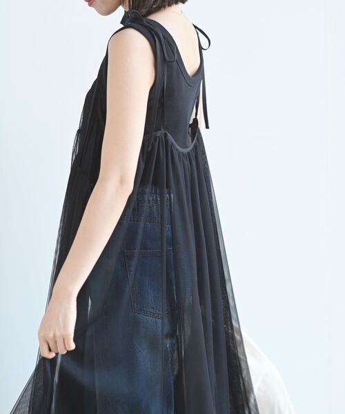 rps(アールピーエス)の「チュールキャミワンピース(ワンピース・レディース・ブラック/ベージュ系その他/グレー・フリー)」の21枚目の写真