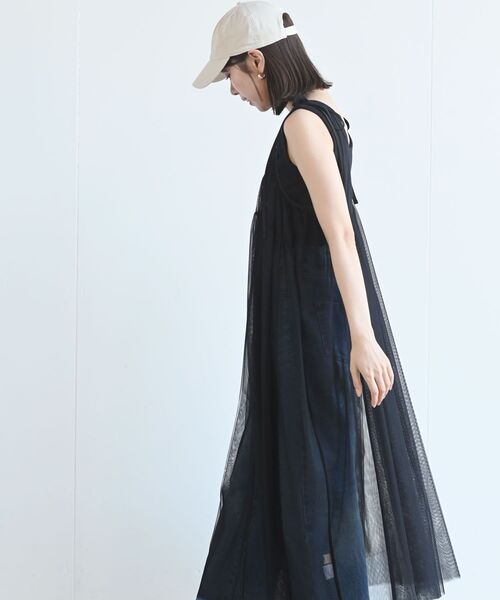 rps(アールピーエス)の「チュールキャミワンピース(ワンピース・レディース・ブラック/ベージュ系その他/グレー・フリー)」の20枚目の写真