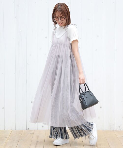 rps(アールピーエス)の「チュールキャミワンピース(ワンピース・レディース・ブラック/ベージュ系その他/グレー・フリー)」の13枚目の写真