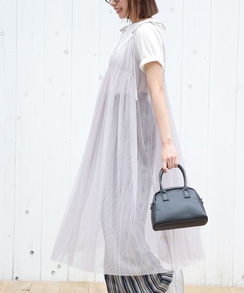 rps(アールピーエス)の「チュールキャミワンピース(ワンピース・レディース・ブラック/ベージュ系その他/グレー・フリー)」の12枚目の写真