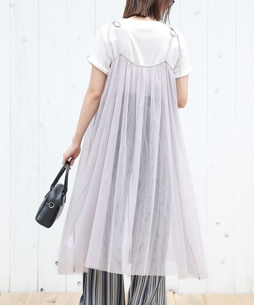 rps(アールピーエス)の「チュールキャミワンピース(ワンピース・レディース・ブラック/ベージュ系その他/グレー・フリー)」の11枚目の写真