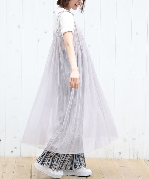 rps(アールピーエス)の「チュールキャミワンピース(ワンピース・レディース・ブラック/ベージュ系その他/グレー・フリー)」の10枚目の写真