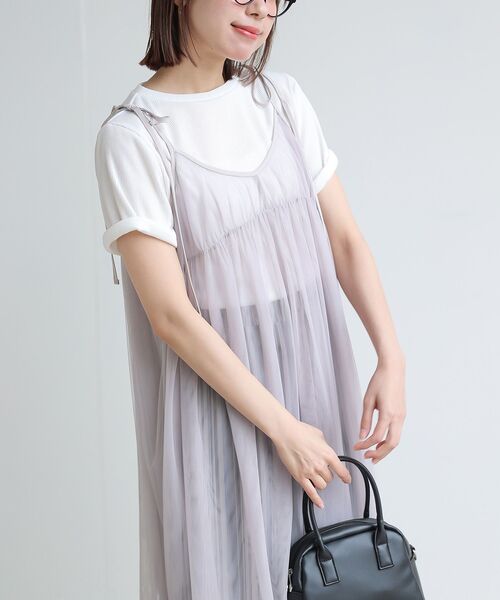 rps(アールピーエス)の「チュールキャミワンピース(ワンピース・レディース・ブラック/ベージュ系その他/グレー・フリー)」の6枚目の写真