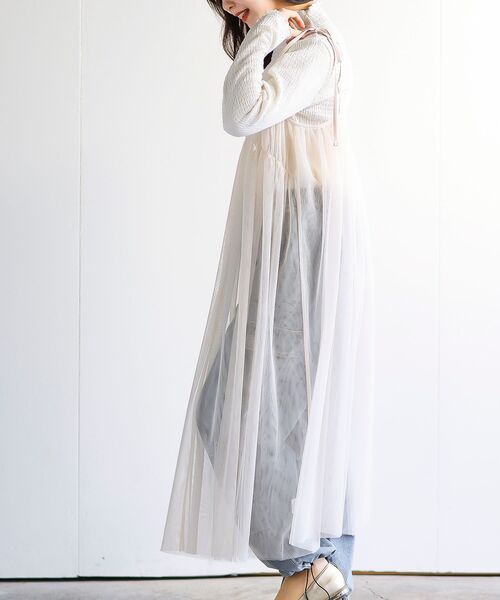 rps(アールピーエス)の「チュールキャミワンピース(ワンピース・レディース・ブラック/ベージュ系その他/グレー・フリー)」の4枚目の写真