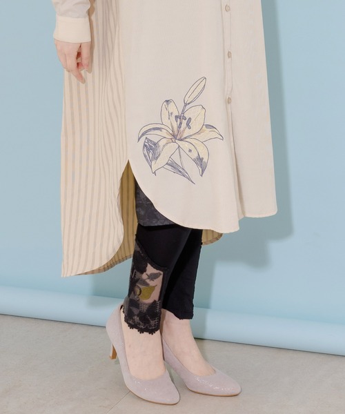 iS ScoLar(イズスカラー)の「541212:ネコと花瓶のレースレギンス(レギンス/スパッツ・レディース・ブラック/ネイビー・M)」の15枚目の写真