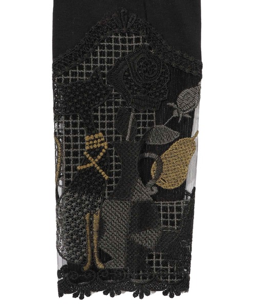 iS ScoLar(イズスカラー)の「541212:ネコと花瓶のレースレギンス(レギンス/スパッツ・レディース・ブラック/ネイビー・M)」の5枚目の写真